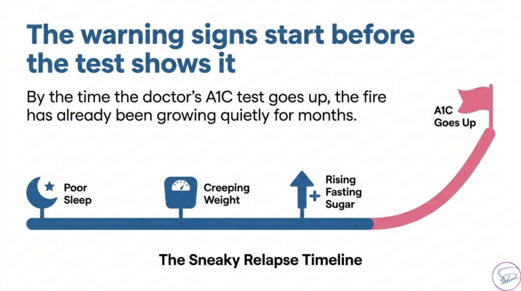 Graphic that shows the subtle warning signs that can lead to higher A1C